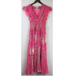 Shoshanna Zirara Shimmer Midi Dress